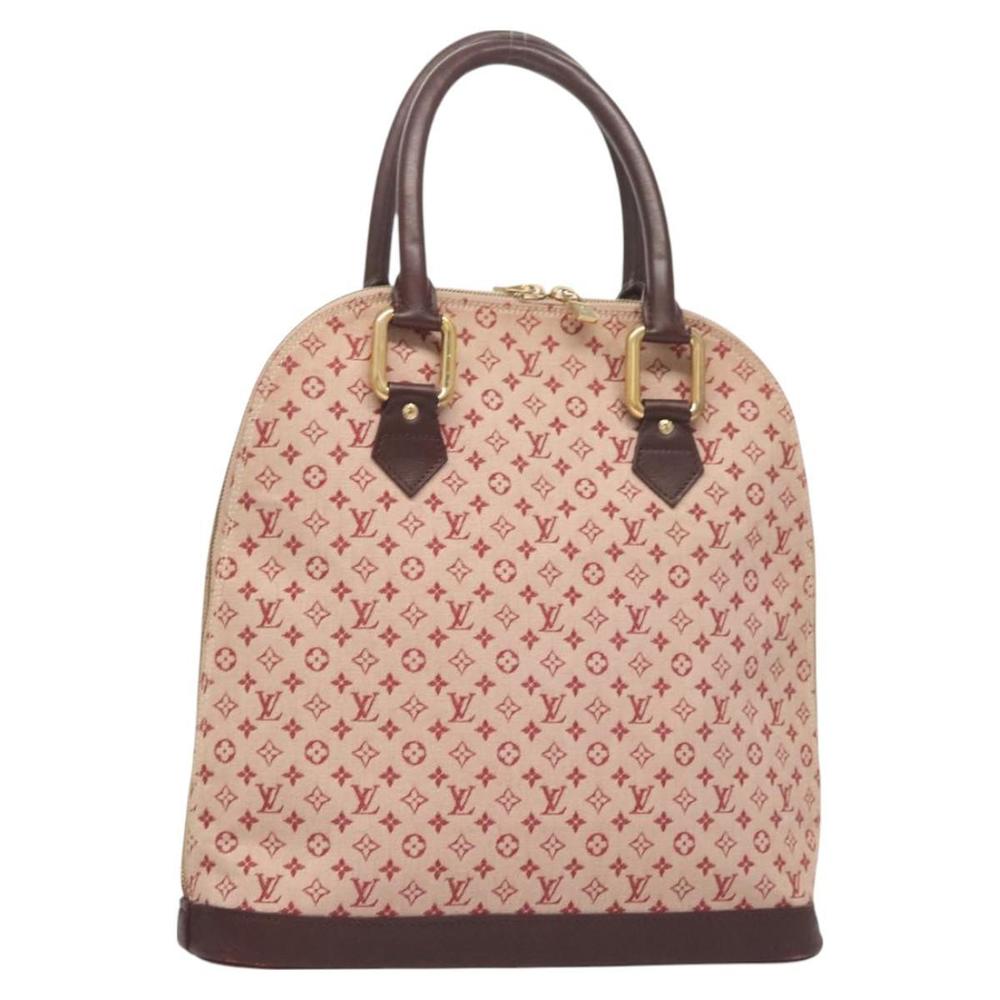 LOUIS VUITTON Monogram Mini Alma Haut Hand Bag Red M92204 LV Auth BA2564